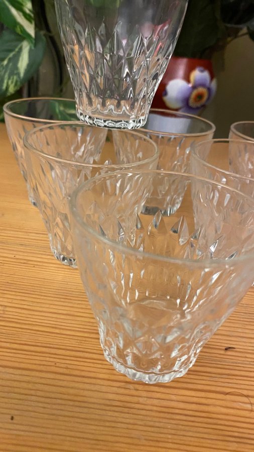 Vereco France, 8stycken selterglas, retro 60-tal