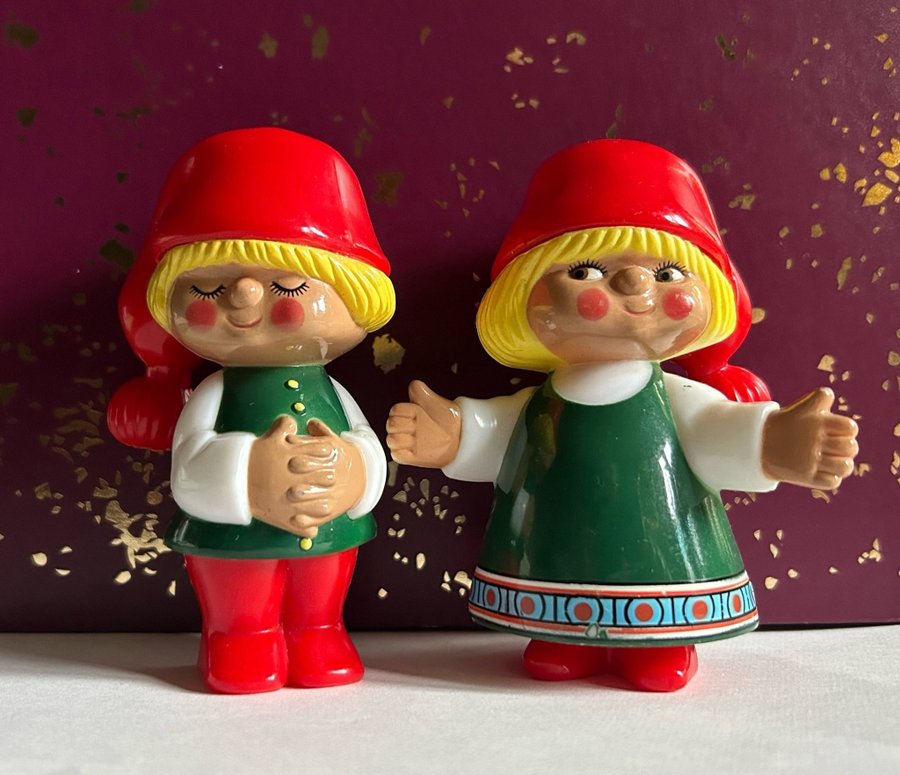 Karen Kjaersgaard stora figurer tomte tomtepar jul retro