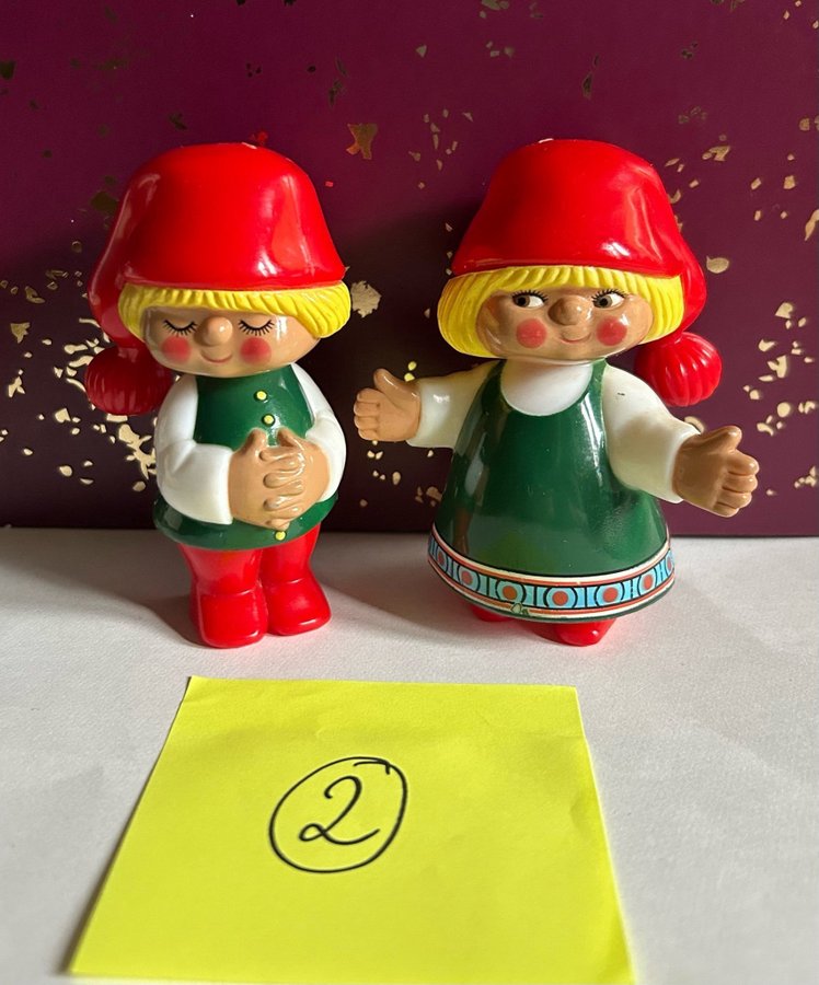 Karen Kjaersgaard stora figurer tomte tomtepar jul retro