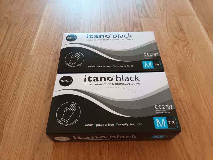 Itano black nitril engångshandskar storlek M