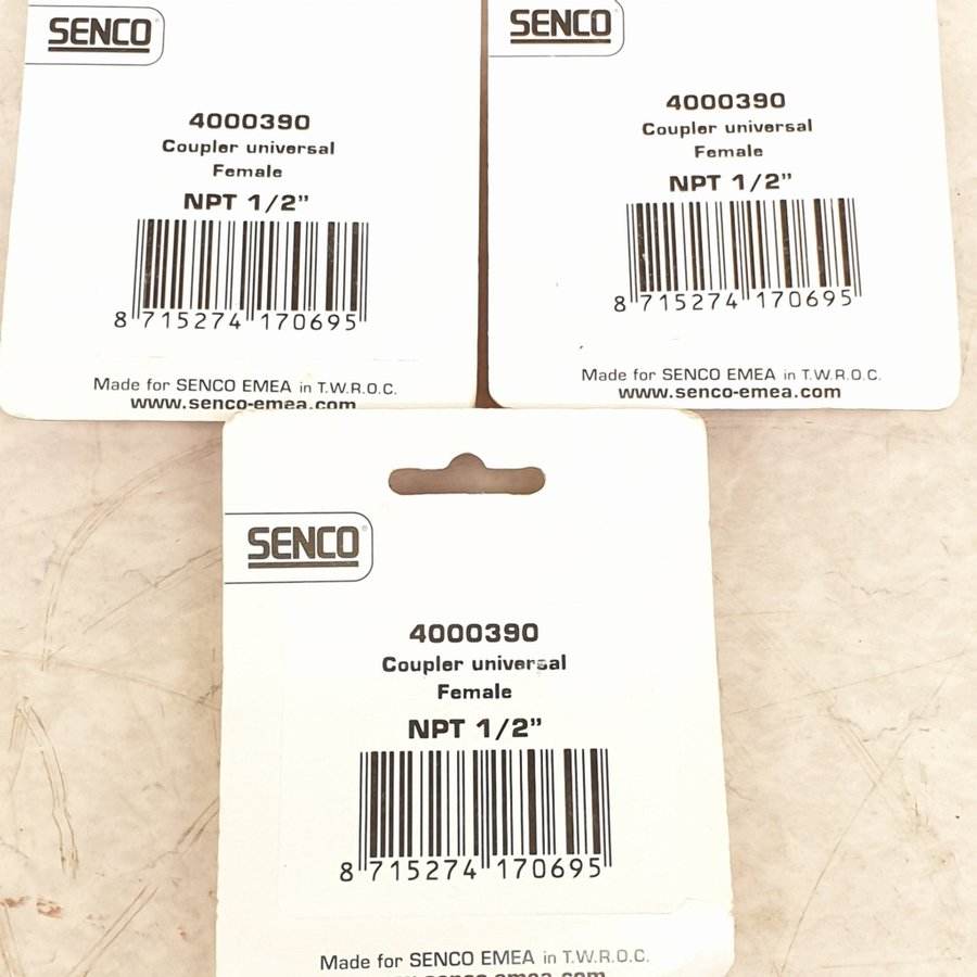 Tryckluftsanslutning/koppling. 3st Senco art nr4000390 Universal Hona NPT 1/2"