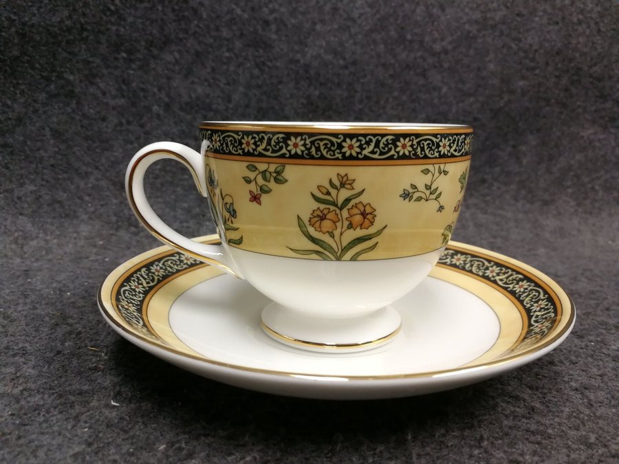 Kaffekopp med fat India Wedgwood bone china