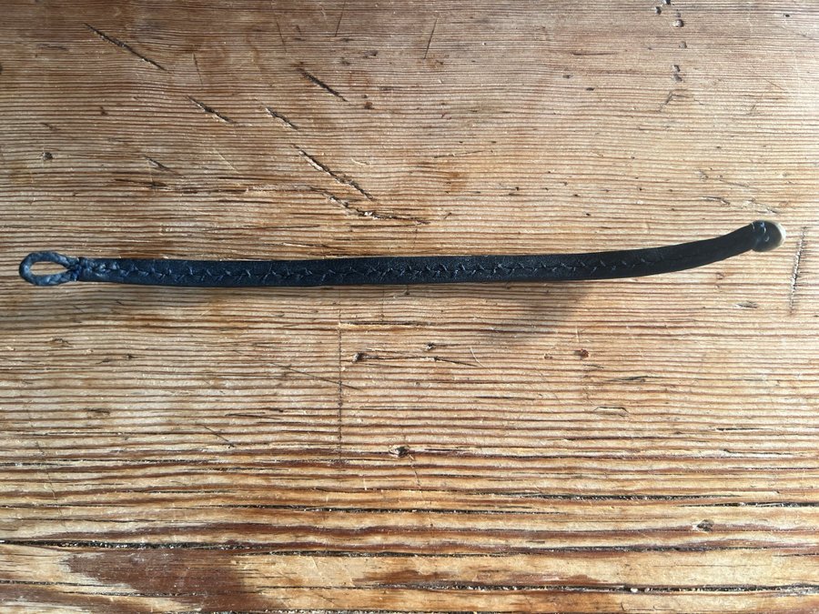 Nytt Tennarmband, läder, svart, 18 cm