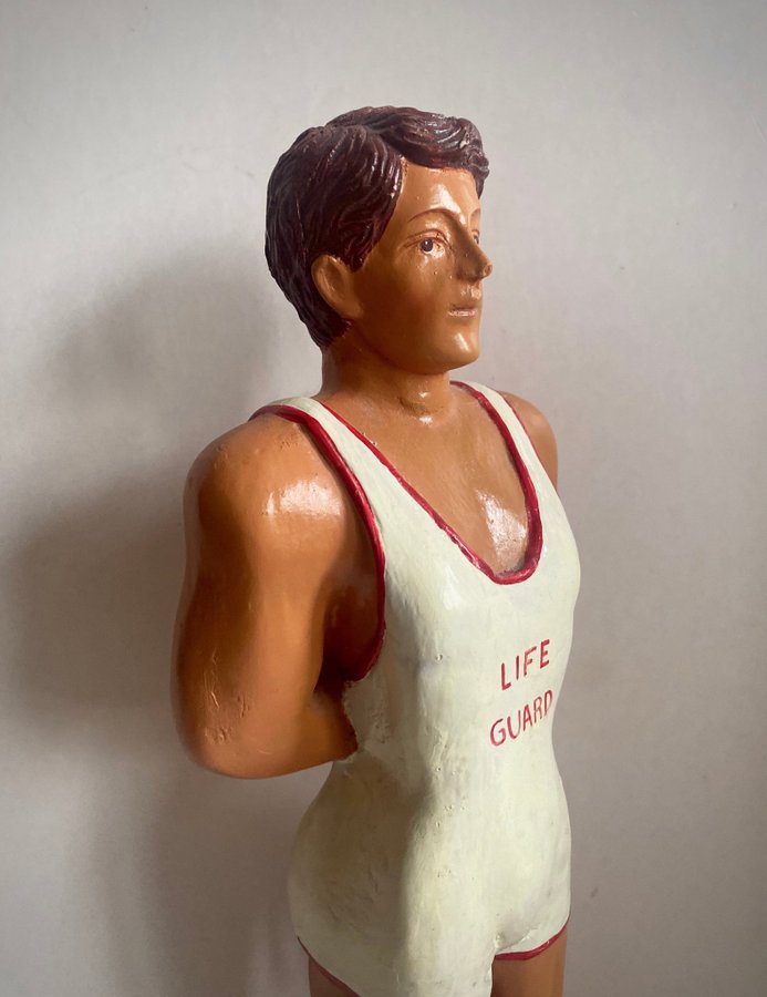 Retro Skulptur Figurin livräddare vintage Life Guard figure