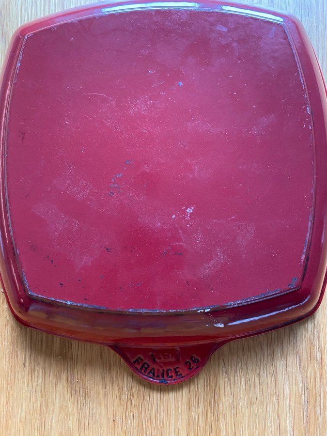 Le Creuset röd 26 cm gjutjärn grillpanna