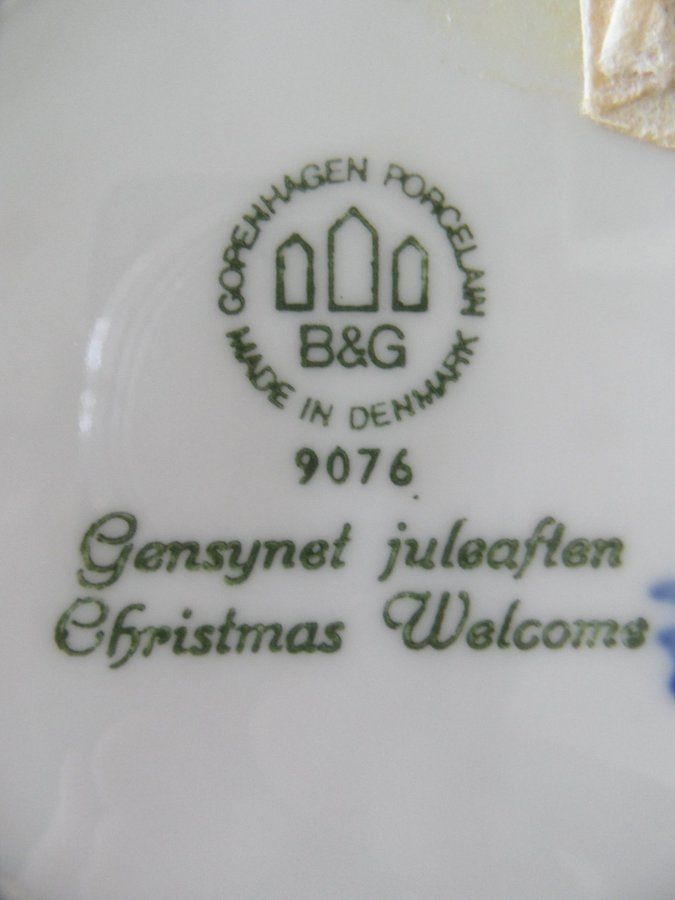 Jultallrik väggtallrik samlartallrik Juleplatte 1976 Bing  Gröndal