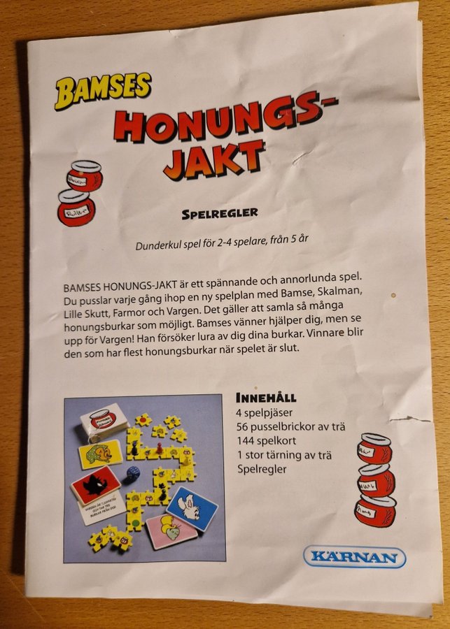 Bamse Honungsjakt -Ejj komplett