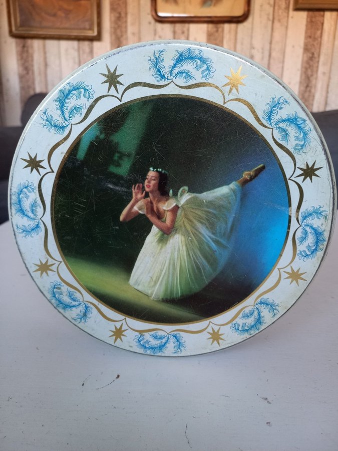 Vintage PLÅTBURK engelsk BALLERINA W  R Jacob Liverpool