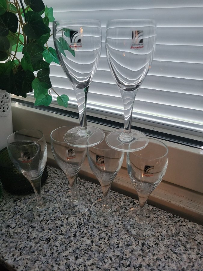 6 ST BORMIOLI ITALY LIKÖRGLAS/ SPRITGLAS PÅ FOT