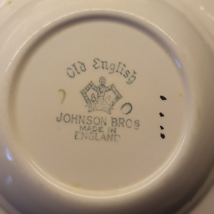 JOHNSON BROS OLD ENGLISH | 6st djupa tallrikar fruktmotiv  guldkant *2/2*