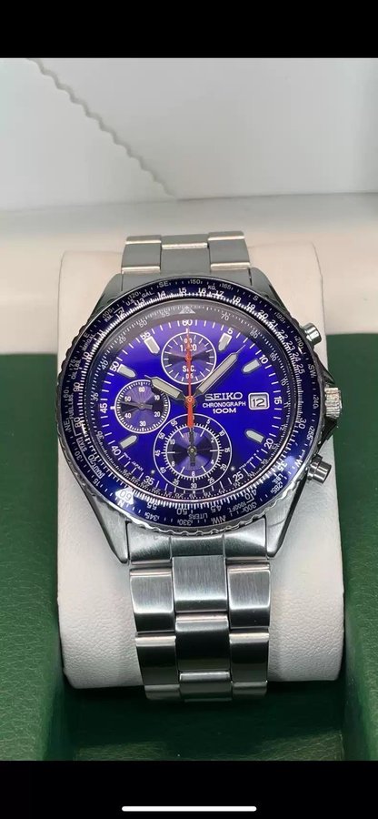 Seiko Chronograph 100M Blue Dial Watch