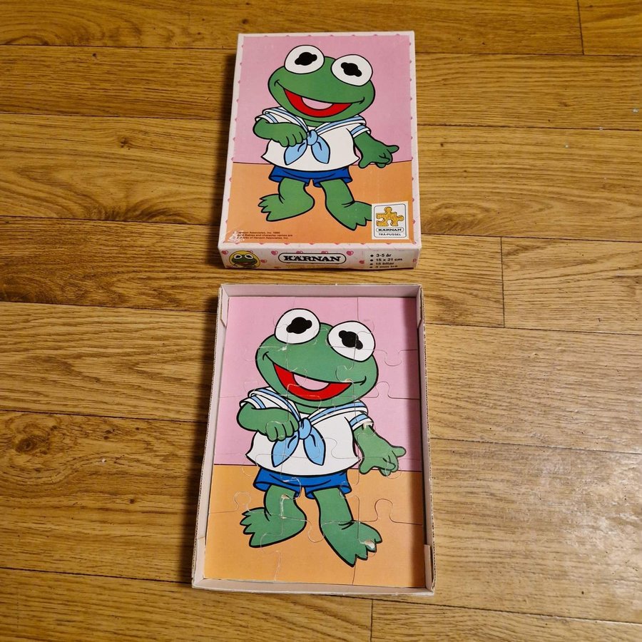 Nostalgiskt Muppet Babies-pussel med Kermit! 1986 Heson Kärnan