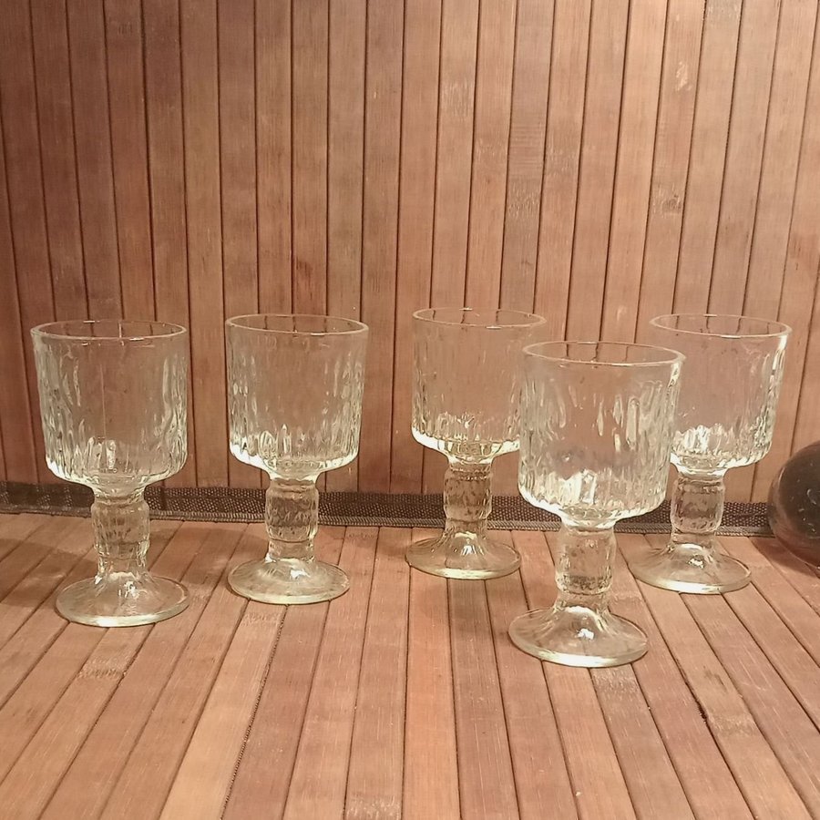 5 st Vintage Ravenhead Siesta Likörglas England