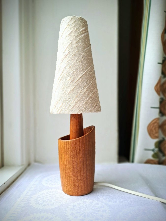 Bordslampa/50-60 tal/Teak/Lampa/Vintage/Retro