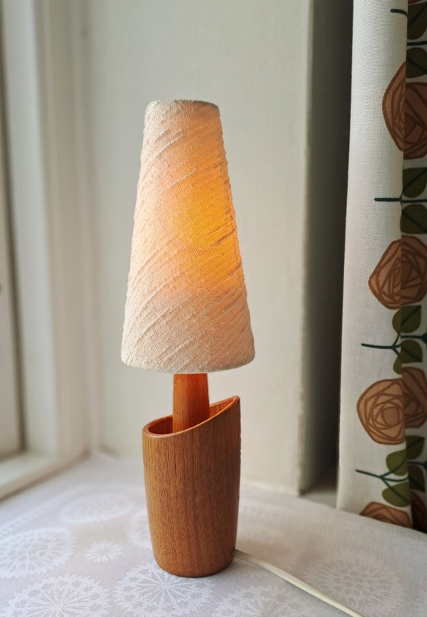 Bordslampa/50-60 tal/Teak/Lampa/Vintage/Retro