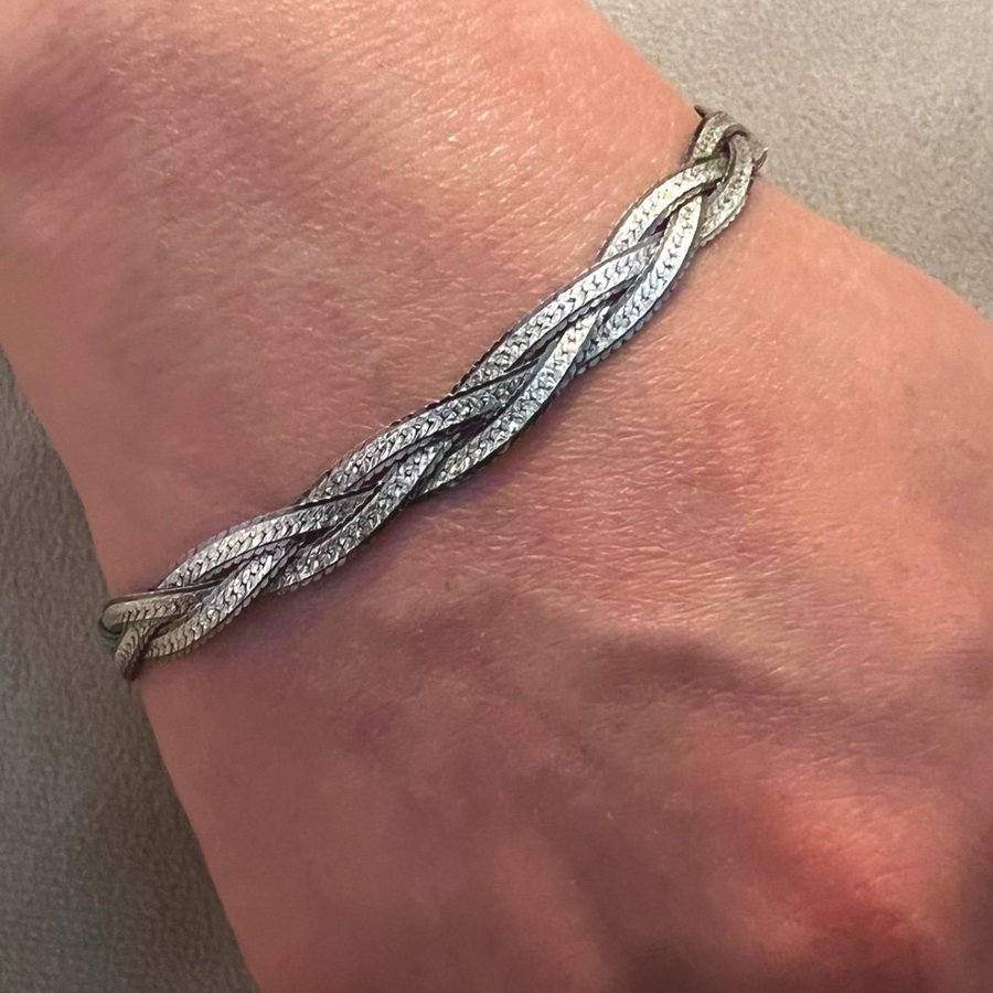 Vackert flätade silver 925 armband - GHA