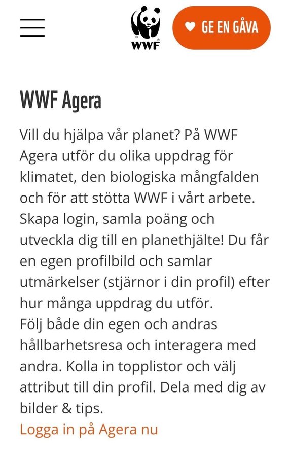 WWF-märke, pin