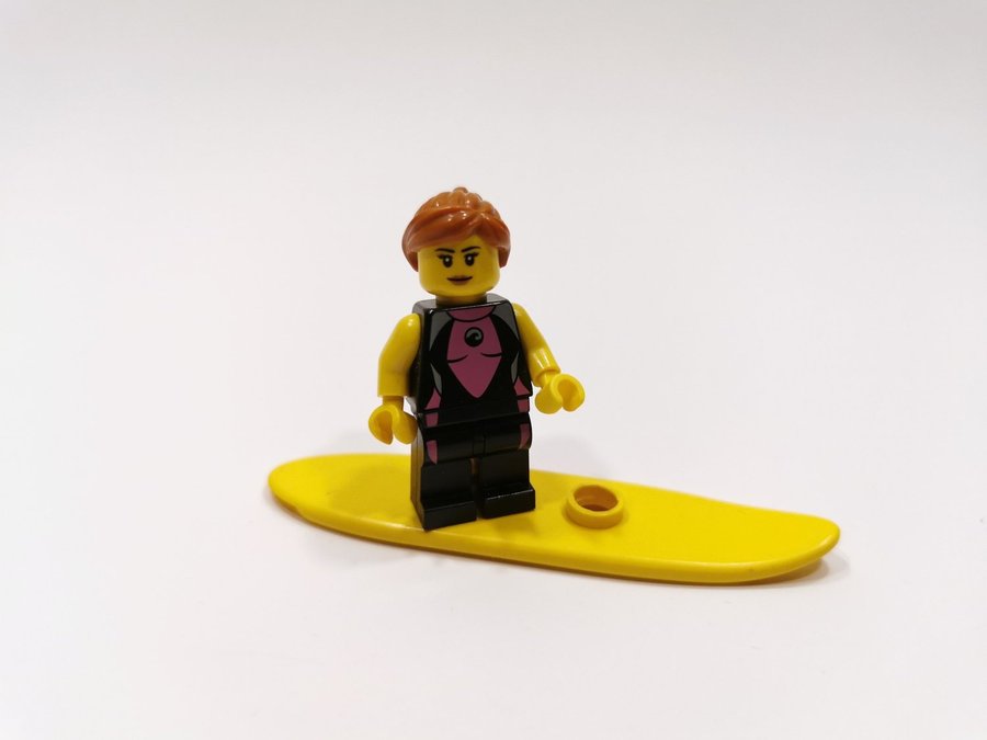 Lego - minifigur - city - surfare - tjej - rosa