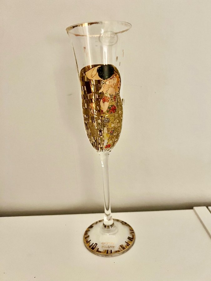 Goebel handmade Champagneglas Gustav Klimt