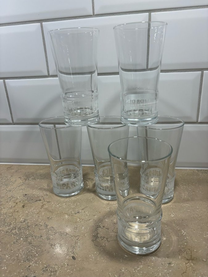 6 st oanvända drinkglas CAMPARI