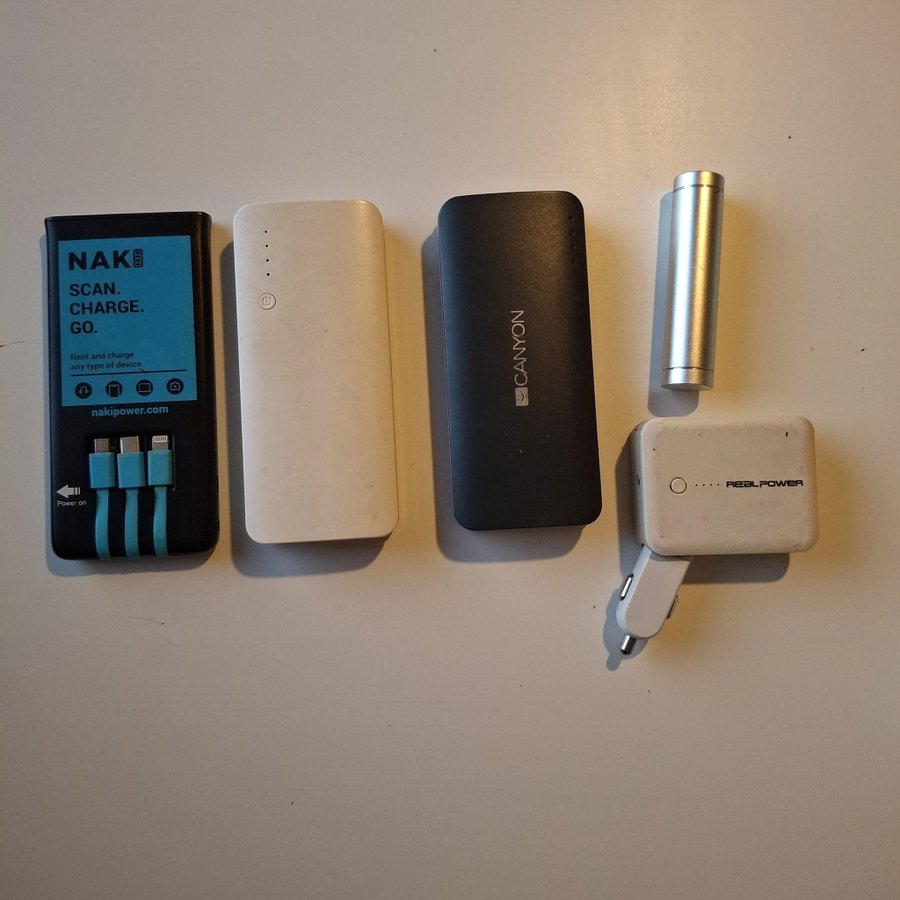 Powerbank set med 5 st