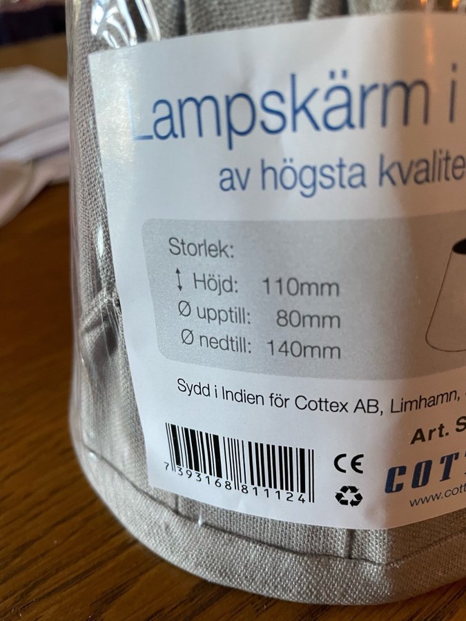 Lampskärm i linne - helt ny