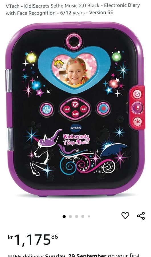 VTech KidiSecrets Selfie Music 2.0 Svart - Elektronisk Dagbok