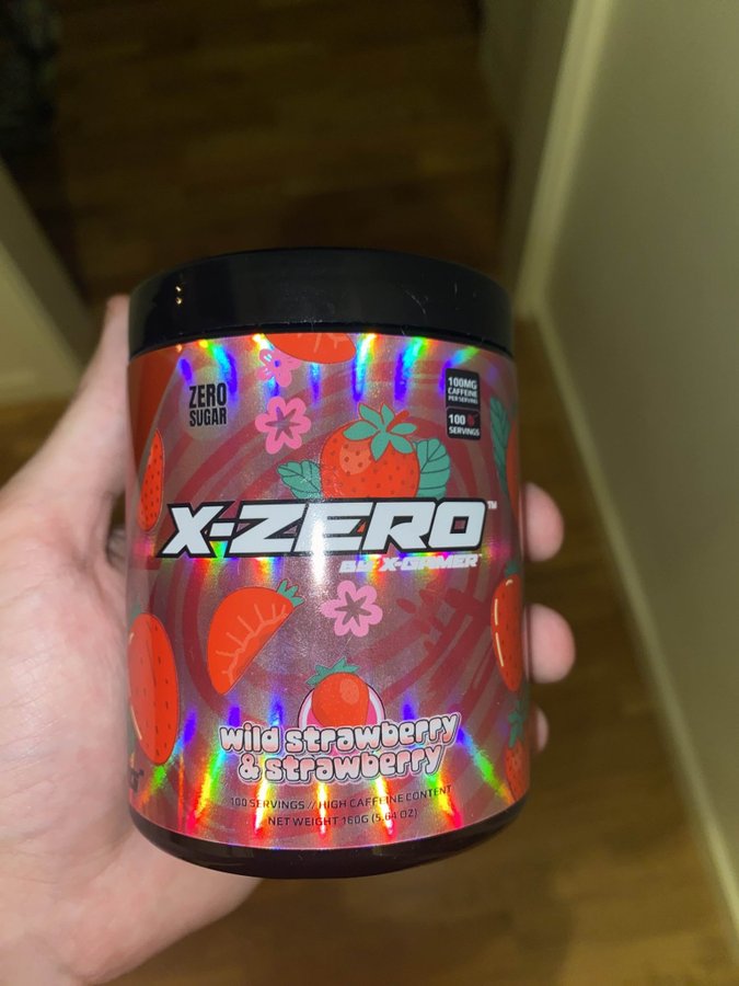 X-Gamer (Zero) - Strawberry! Pulver Baserad Energidryck! (OÖPPNAD / NY)