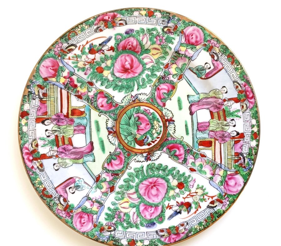 Antik kinesisk Rose Famille Tallrik (Antique Chinese Rose Famille Plate)