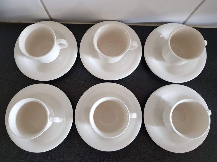 Arabia Arctica 6st koppar kaffekoppar med fat Inkeri Leivo retro vintage