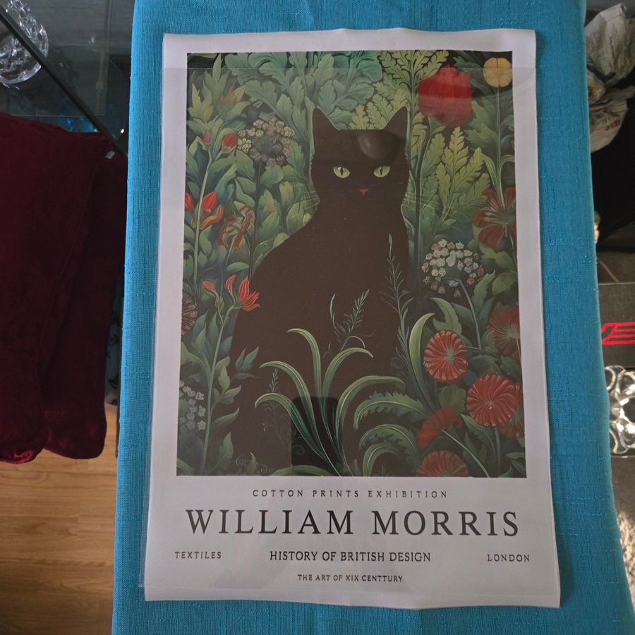 Ljuvlig bild på canvasduk, tavla, poster, KATT, WILLIAM MORRIS