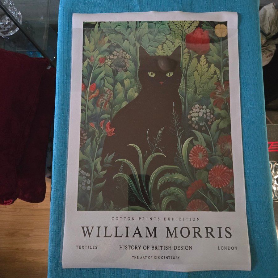 Ljuvlig bild på canvasduk, tavla, poster, KATT, WILLIAM MORRIS