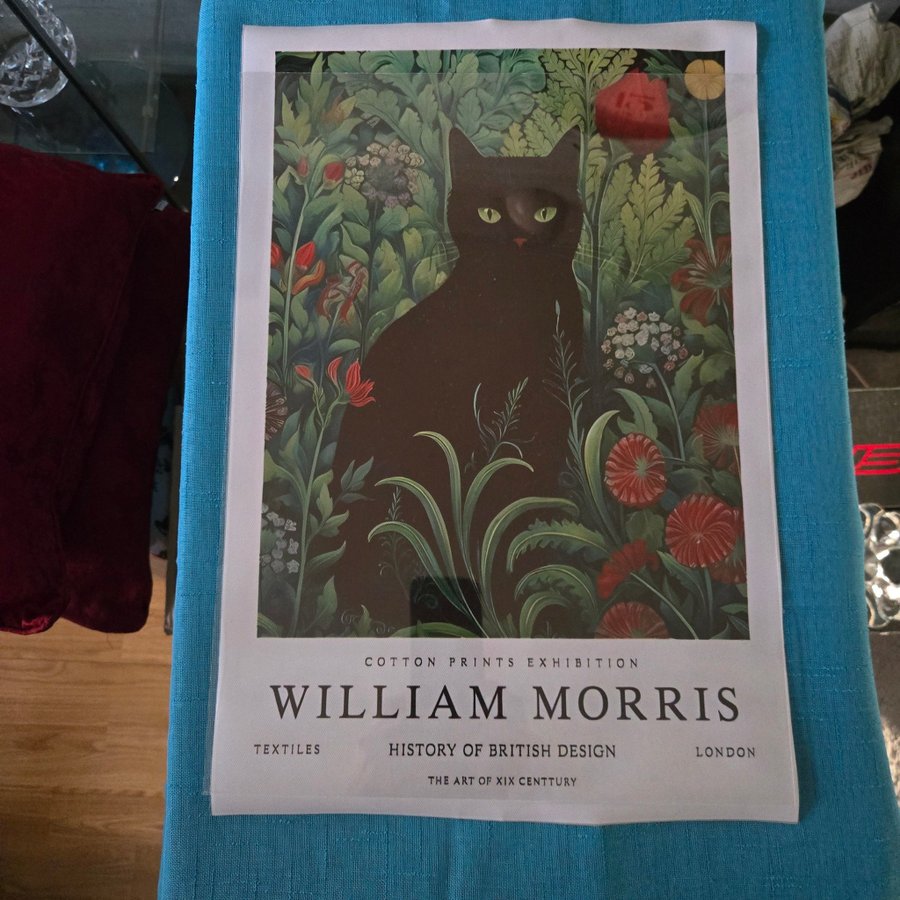 Ljuvlig bild på canvasduk, tavla, poster, KATT, WILLIAM MORRIS