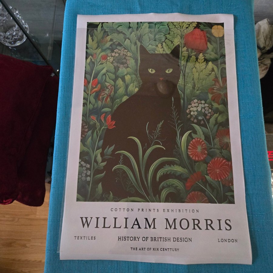 Ljuvlig bild på canvasduk, tavla, poster, KATT, WILLIAM MORRIS