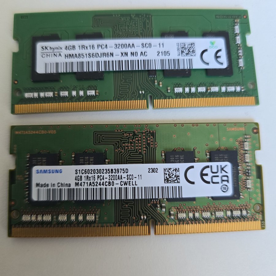 2×4GB 1Rx16 PC4-3200AA-SCO-11 ddr4