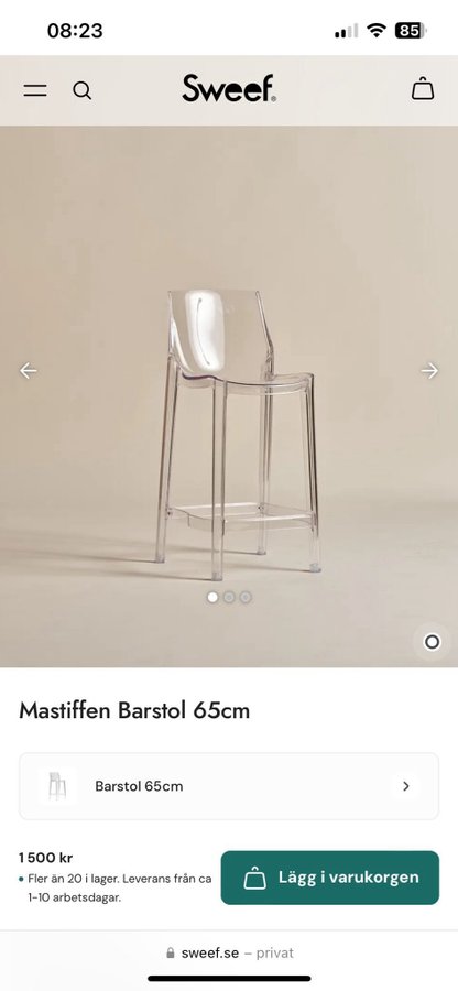 Mastiffen Barstolar från Sweef 65cm