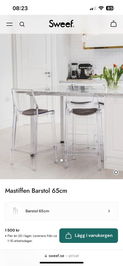 Mastiffen Barstolar från Sweef 65cm