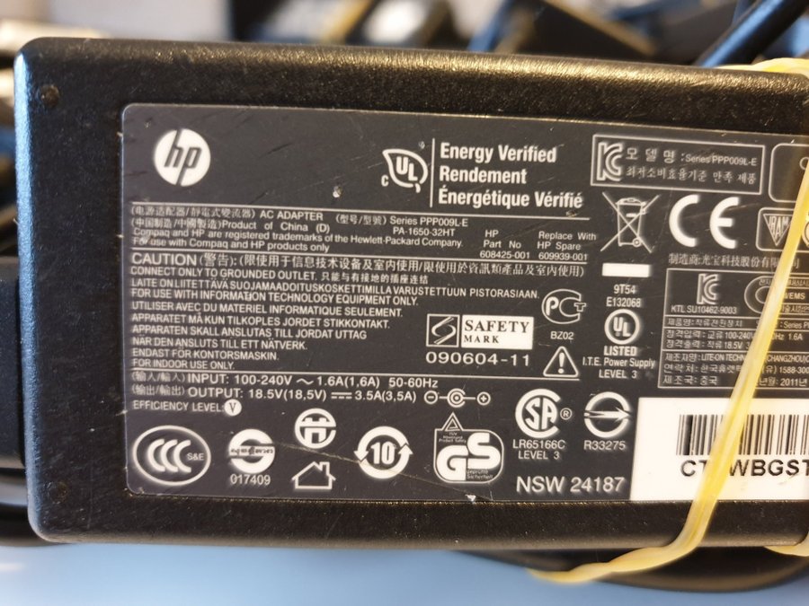 HP 65W Laptop Laddare 18.5V 3.5A