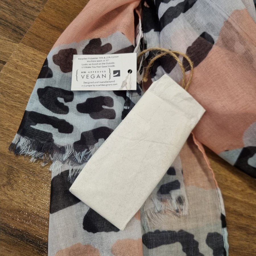 Scarf Designers svart rosa beige och vit halsduk