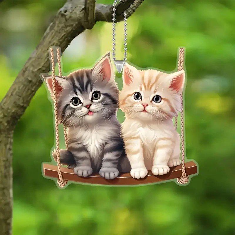 Cute Kitten Swing Car Ornament