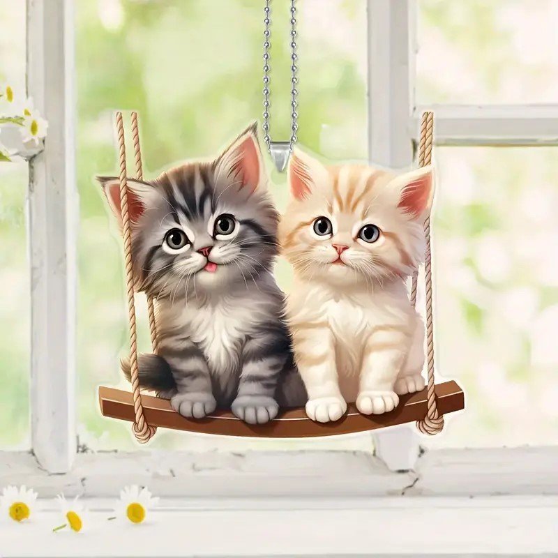 Cute Kitten Swing Car Ornament