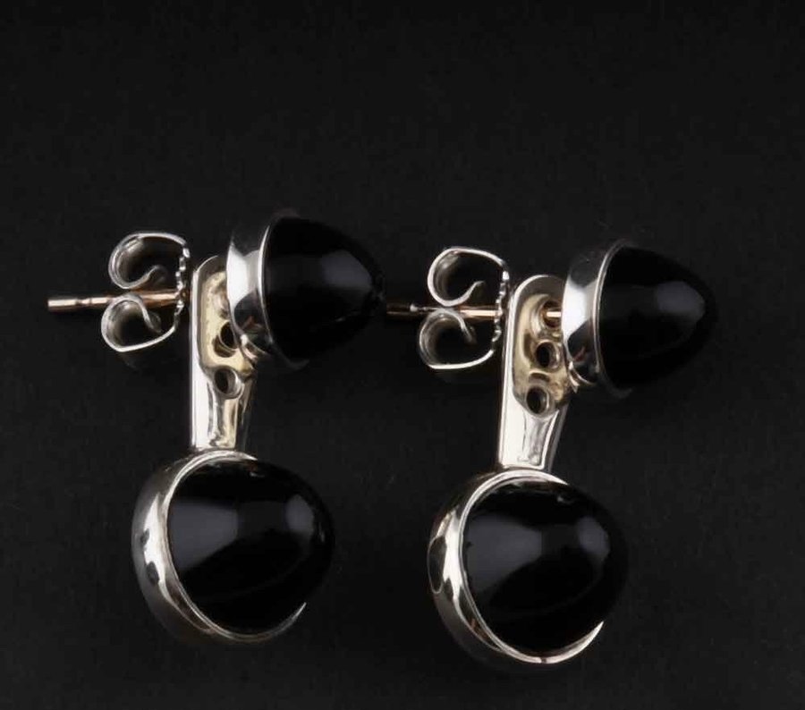 Georg Jensen örhängen med påhäng onyx/agat