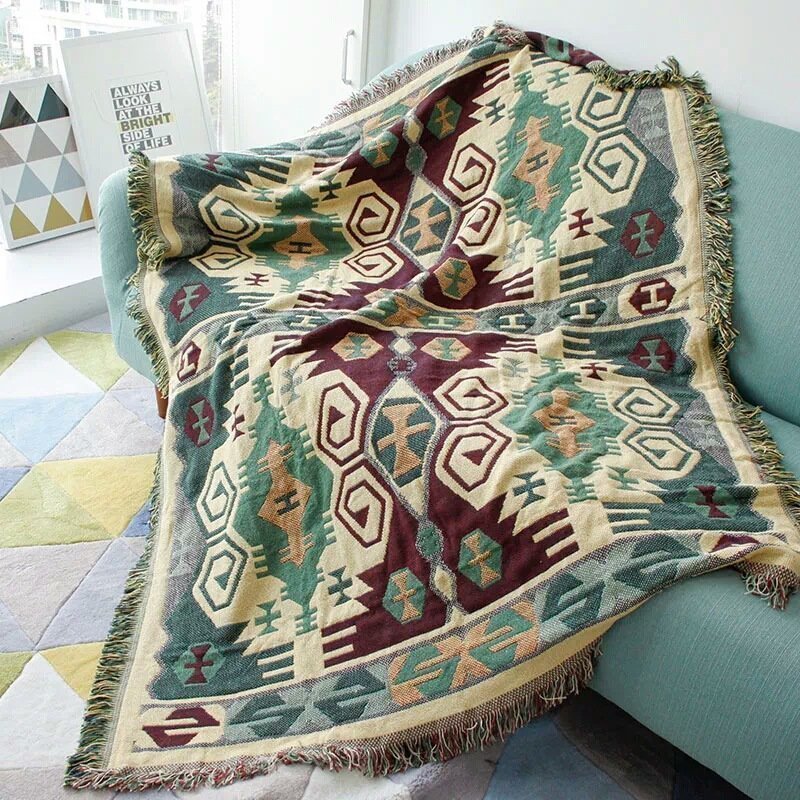 Geometric sofa single chair nap blanket camping carpet tapestry,130*180cm