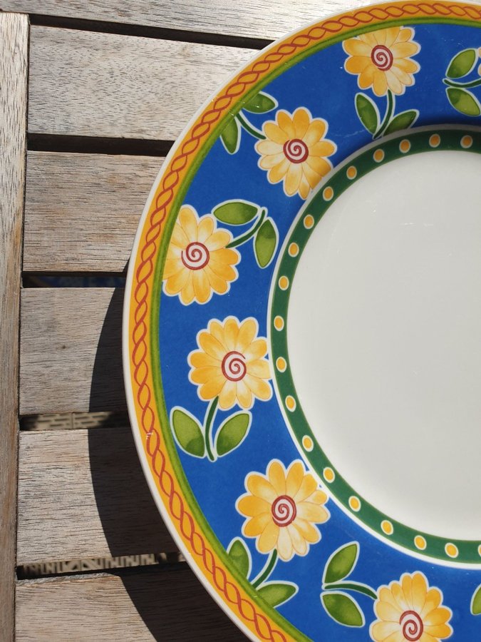 1st VILLEROY  BOCH Twist-Cleá Dinner plate skål gul blå assiett tallrik