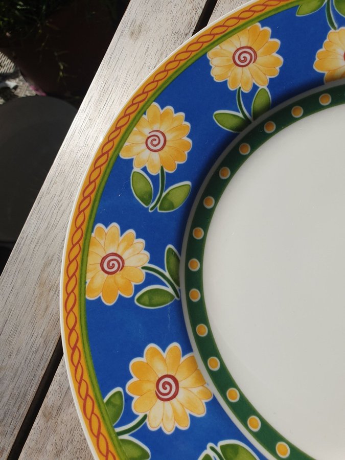 1st VILLEROY  BOCH Twist-Cleá Dinner plate skål gul blå assiett tallrik