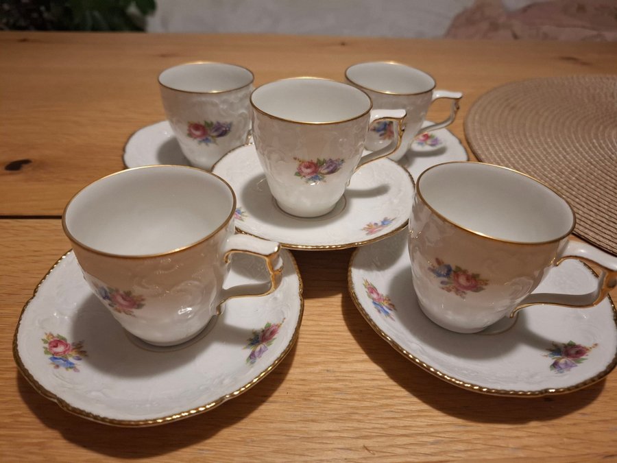 Rosenthal SANSSOUCI 5 st kaffekoppar och fat