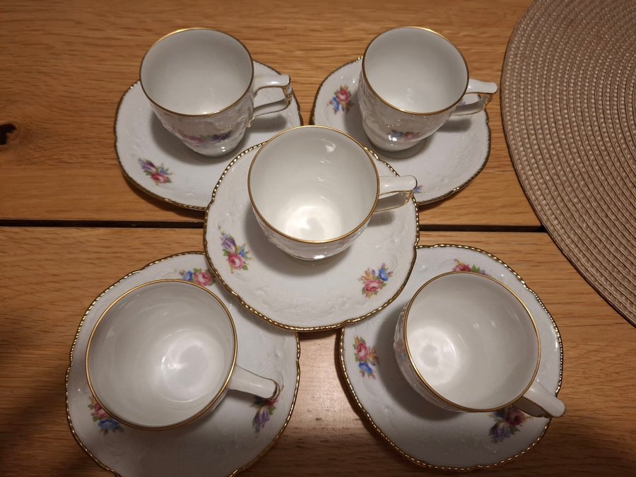 Rosenthal SANSSOUCI 5 st kaffekoppar och fat