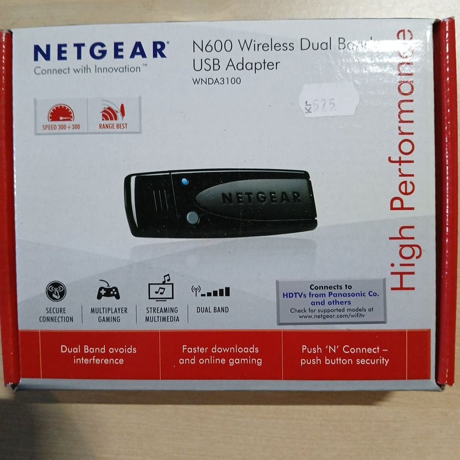 NETGEAR N600 Wireless Dual Band USB Adapter WNDA3100