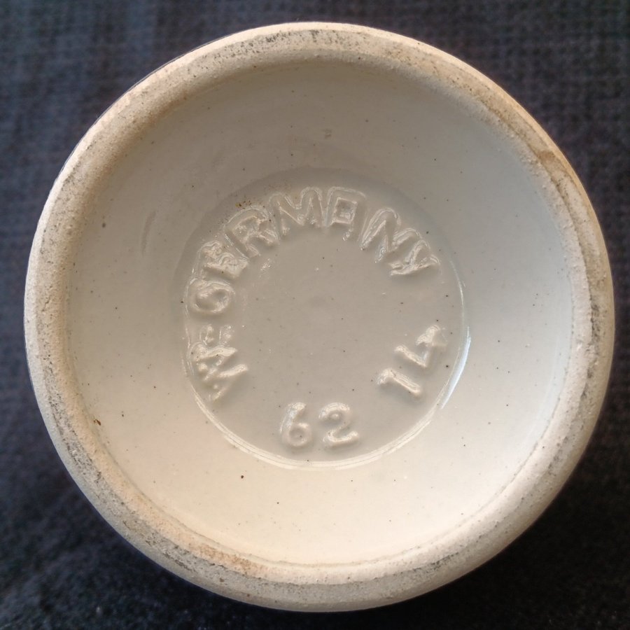 West German Pottery Midcentury Vase Bay Keramikform " 62 14 " handmålad