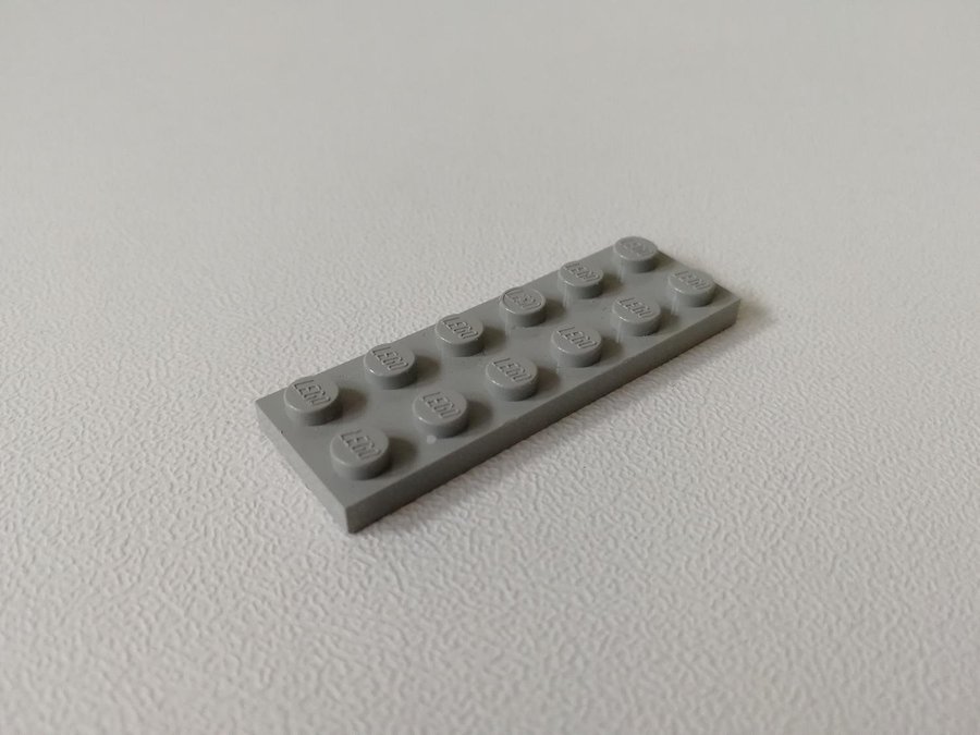 Lego - plate - platt - bas - 2x6 - part 3795 - ljusgrå (old light gray)